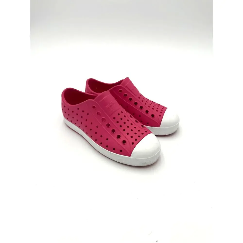Native Jefferson Child Bling Shoes - Hollywood Pink/Shell White - c12